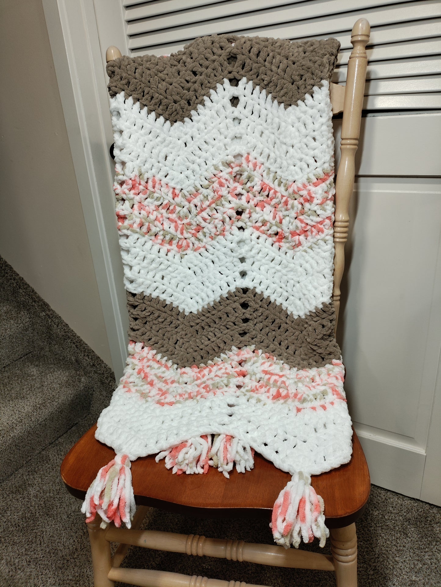 Chenille Chevron Baby Blanket