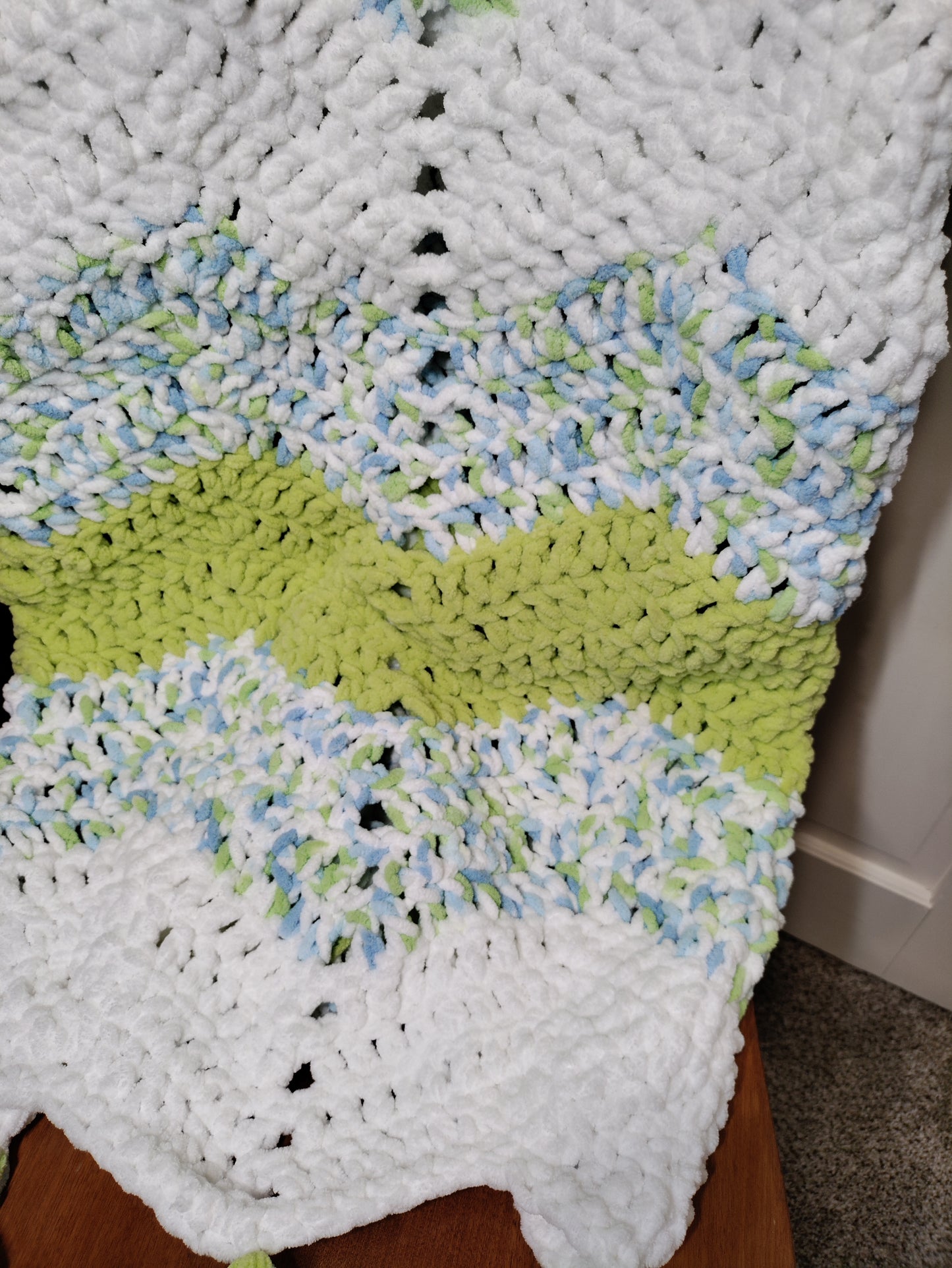 Chenille Chevron Baby Blanket